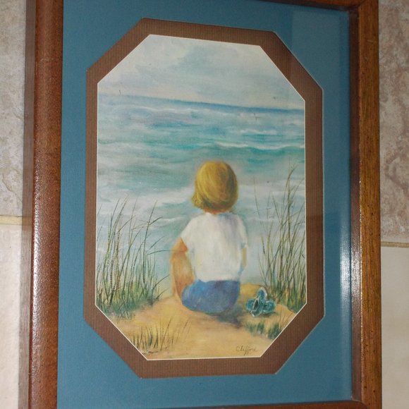 Remarkable Boy on the Beach, anyone you know! approximately 12"x15 1/4" - Picture 3 of 6